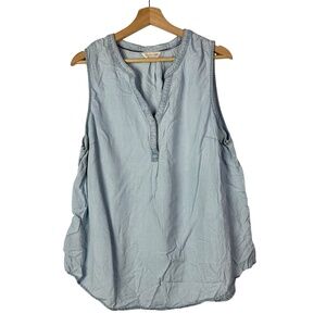 Denim by F&F Blue Chambray Sleeveless Blouse 16